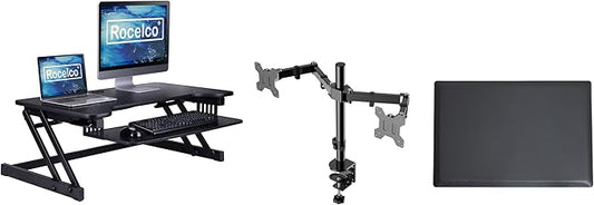 Rocelco 37.5" Deluxe Height Adjustable Standing Desk Converter by Rocelco