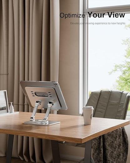 Tablet Stand Holder with Thickened 360°Rotating Base Dual Rod Adjustable - Image 9