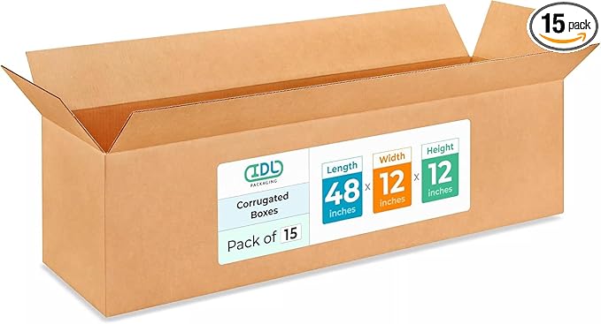 Extra Large Shipping & Moving Boxes 48"L x 12"W x 12"H by IDLPackaging