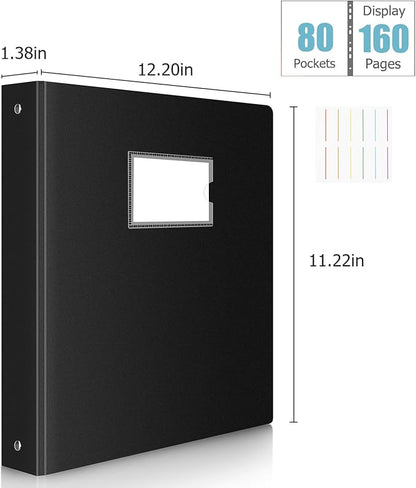 Uquelic 80-Pocket Binder with Plastic Sleeves, High-Capacity Document Organizer - Image 5