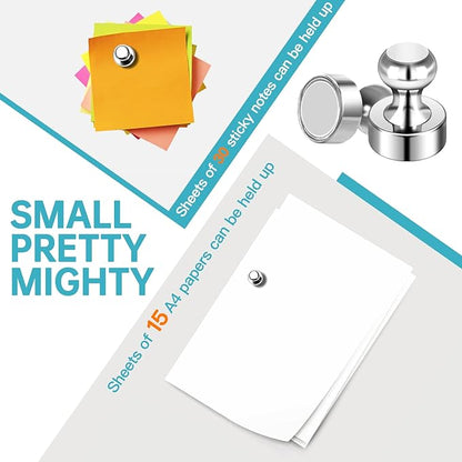 Pack of 16 Silver Refrigerator Magnets Strong Fridge Magnets - Image 3