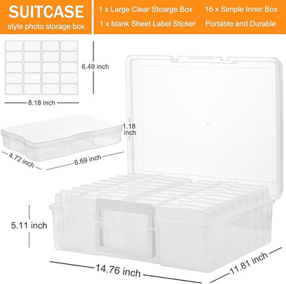ALINK Photo Storage Box with Handle, Office Supplies - Image 2