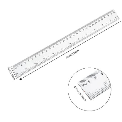 30 Packs Clear Plastic Ruler 12 Inch - Image 2