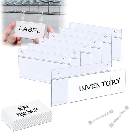 ChanQnTon Plastic Shelf Labels, 3.94 * 1.57inch 60pcs Label Holders by ChanQnTon
