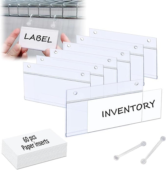 ChanQnTon Plastic Shelf Labels, 3.94 * 1.57inch 60pcs Label Holders by ChanQnTon