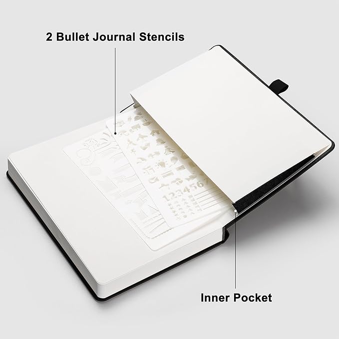 RETTACY Bullet Dotted Journal Notebook, 320 Numbered Pages, A5 Medium Size - Image 7