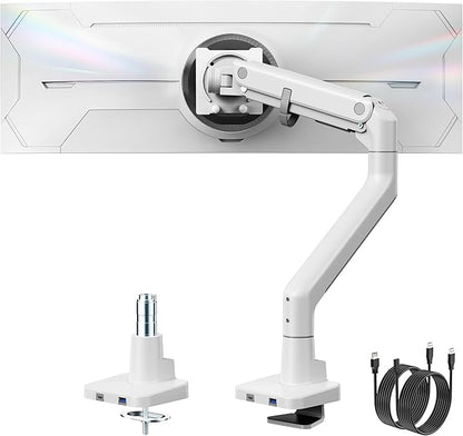 monTEK Single Monitor Arm with USB A/C, Ultrawide Monitor Stand by monTEK