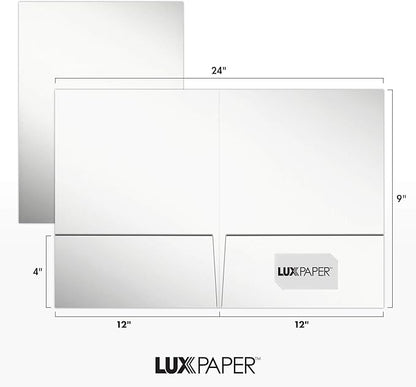 LUXPaper 9" x 12" Presentation Folders | Two Pocket | White Gloss | 14pt. Cover - Image 3