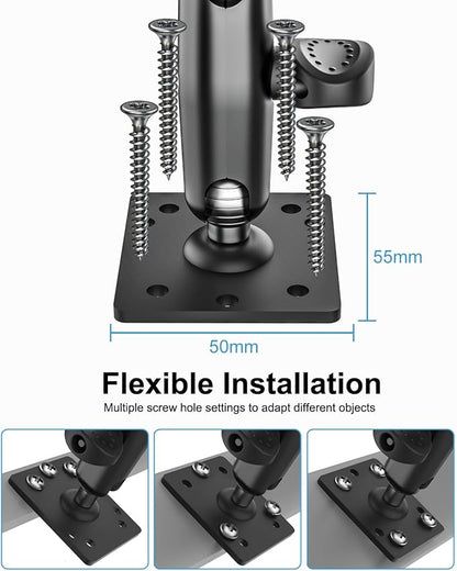 Small Tablet Wall Mount iPad Holder, Metal 360° Adjustable Stand, Alloy Base - Image 5