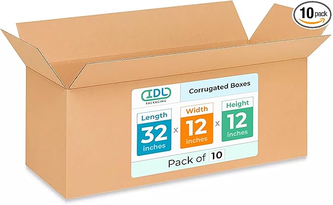 Long Shipping & Moving Boxes 32x12x12 inches by IDLPackaging