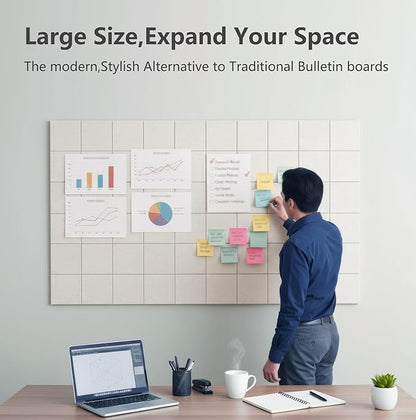 G Gamit Large Felt Wall Tiles Bulletin Board 59”x36”, Large Cork Board - Image 4