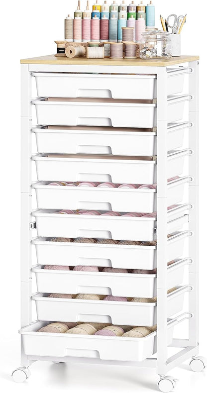 SYKIARIOL Rolling Cart with Drawers, 10 Drawer Rolling Cart, Rolling storage - Image 8