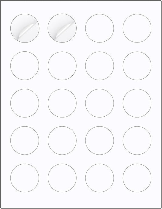 Methdic 1.5" Diameter High Visibility Printable Round Labels，Matte White，600 by Methdic