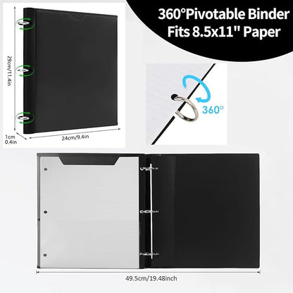 Tashkummy 360 Degree Pivotable Binder, Upgraded 3 Ring Binder 1 inch 4 Pack - Image 2