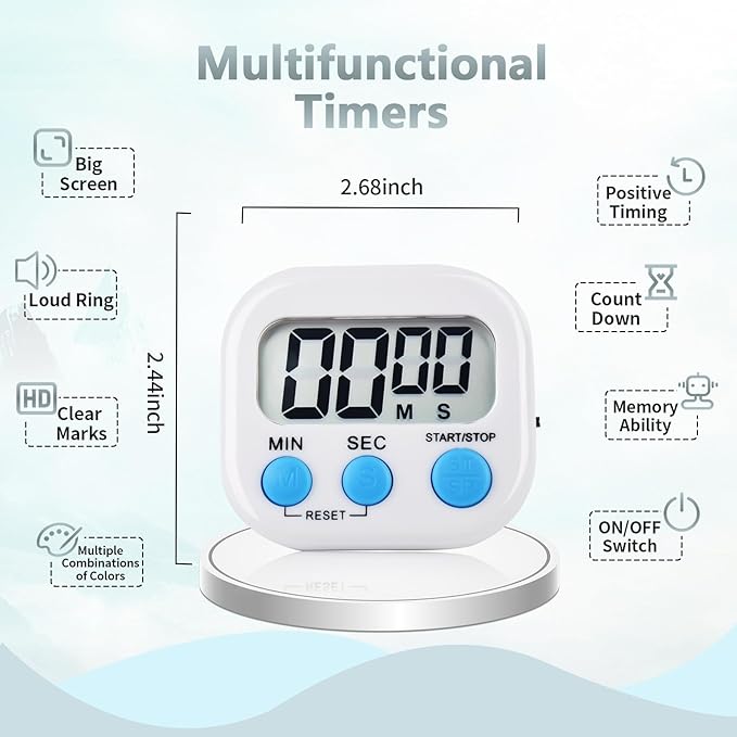 12 Pack Digital Kitchen Timer Magnetic Digital Timer - Image 2