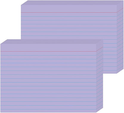 JINMIKEJI Purple Ruled Index Cards 5x7 Inch by JINMIKEJI