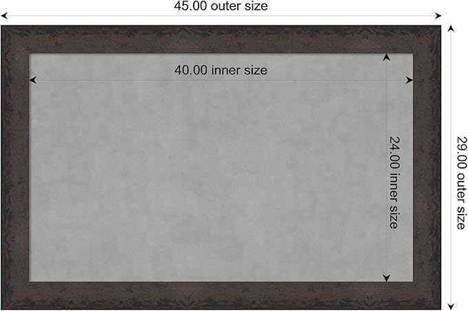 Amanti Art Black Framed Magnetic Board 29x45 Large Vision Board - Image 4