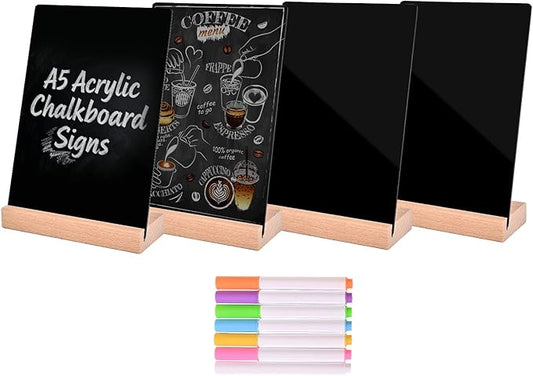 Pintuson 4 Pack Mini Chalkboard Signs by HOME
