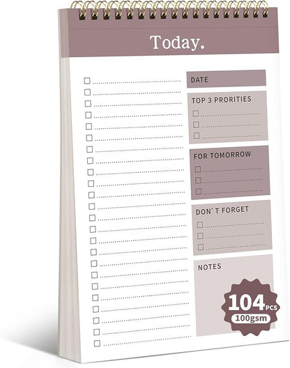 104 Pgs To Do List Notepad, 52 Undated Sheets Duplex-printed Daily Planner by ALKALO