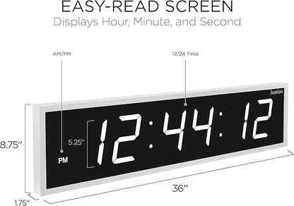 Ivation Oversized 36" Large Digital LED Clock | Big Digital Clock - Image 2