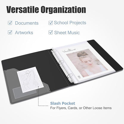 Uquelic 80-Pocket Binder with Plastic Sleeves - Image 2