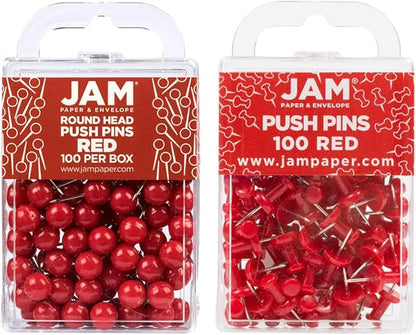 JAM PAPER Colorful Push Pins by JAMPaper