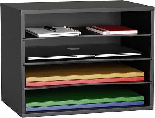 GDINDINFAN Wood Desktop Letter Tray File Organizer, Paper Storage Mail Sorter by GDINDINFAN