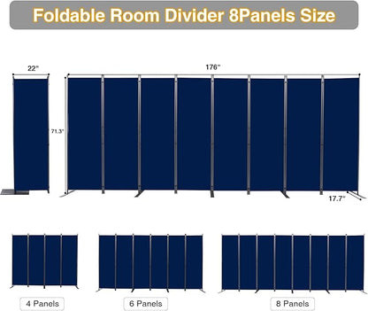 CHOSENM Room Divider, 8 Panel Folding Privacy Screens - Image 2