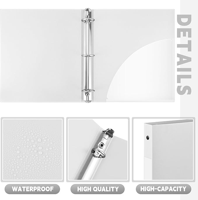 Henoyso 36 Pcs 3 Ring Binder 0.5 Inch Round Fits Letter Size 8.5'' x 11'' Paper - Image 4