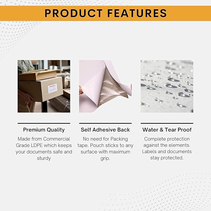 5000 Pack 6"x9" Shipping Label Sleeves – Clear Self-Adhesive Packing Slip - Image 3