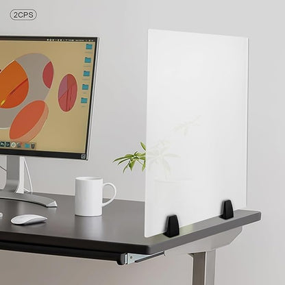 2 Pack Clamp-on Desk Privacy Panels, Frosted Acrylic Desk Dividers - Image 2