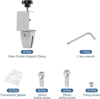 PATIKIL 6 Pcs 1/8"to 1/2" Adjustable Desk Divider Partition Clips, Aluminum - Image 3