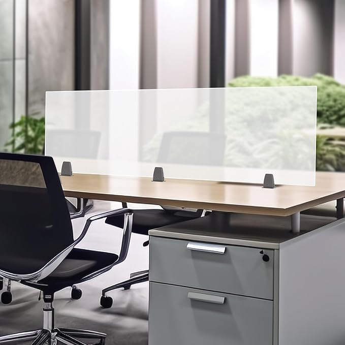 Desk Divider for Students and Desk Privacy Panel, Frosted Acrylic Plexiglass by Unknown