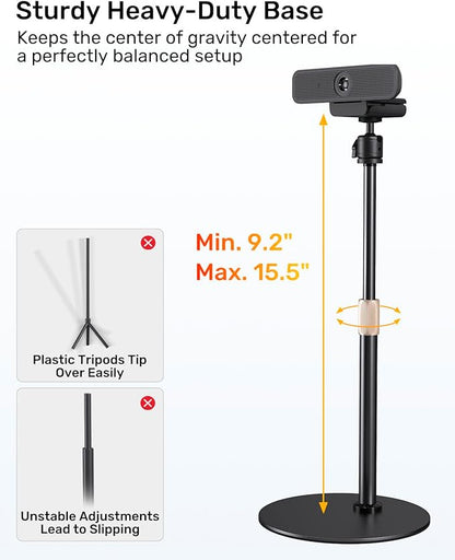 Upgraded Webcam Stand for Desk, Telescopic Webcam Tripod Mount - Image 4