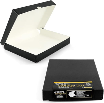 Lineco 9x12 Black Clamshell Archival Folio Storage Box, Acid-Free by Lineco