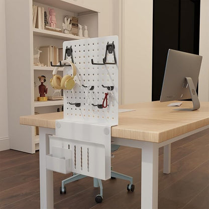 Henitol Clamp-on Desk Pegboard, Desk Side Storage, Steel Privacy Panel - Image 7