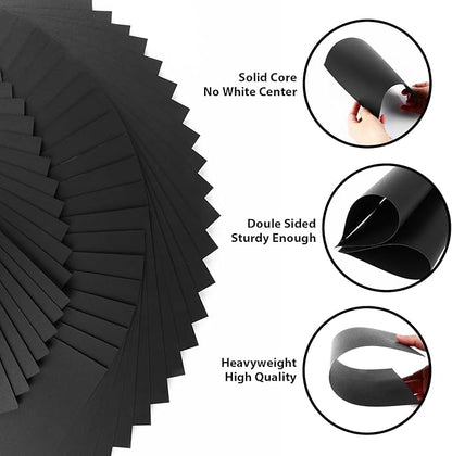 OcePor 400 Sheets Black Cardstock 8.5” x 11”, 92lb/250gsm Black Card Stock - Image 3