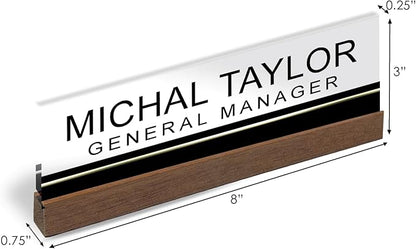 Artblox Personalized Office Desk Name Plate and Business Card Holder | Clear - Image 3