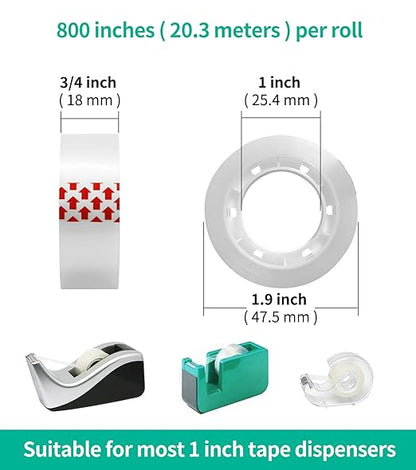 GIBIBU 72 Rolls Transparent Tape Refills, Glossy Gift Wrap Tapes - Image 2