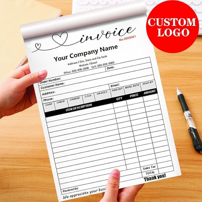 Personalized Invoice Book Custom 2 Part/3 Part Receipt Book Quote Estimate - Image 7