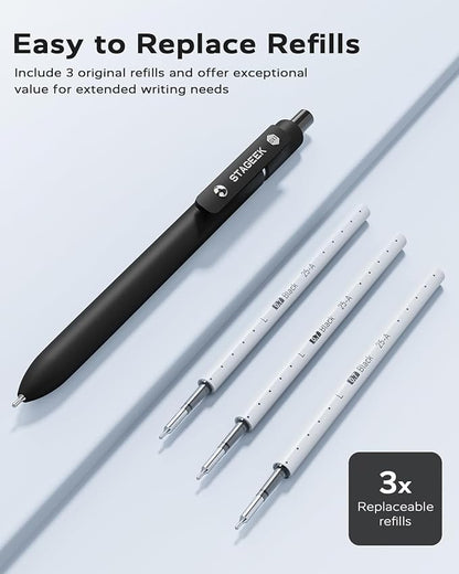 STAGEEK Black Gel Pens, Quick Dry Black Ink Pens - Image 2
