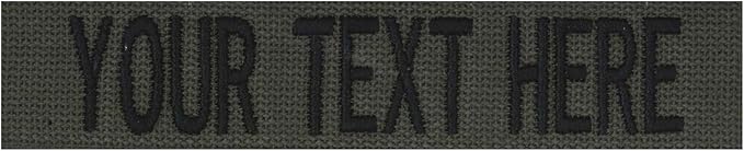 Custom Uniform Name Tapes Solid Colors. Olive Drab Webbing, 5 Inch Sew on by NORTHERNSAFARI