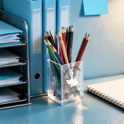 QYUVK Sorry I'm Late I Was Dilly Dallying Acrylic Makeup Brush Pencil Holder Cup - Image 4