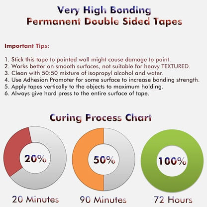 LLPT Double Sided Tape Acrylic Waterproof Permanent Heavy Duty Mounting Tape - Image 4