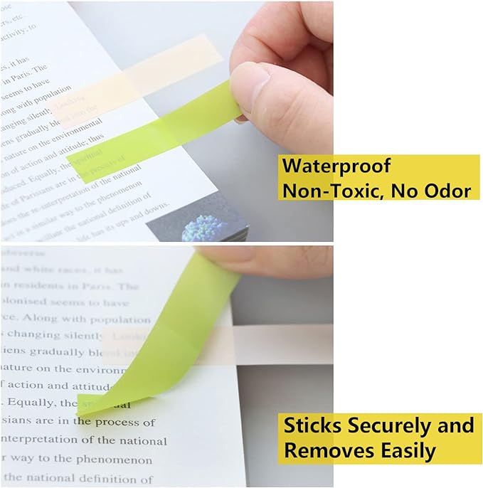 ELII 800pcs Books Tabs for Annotating, Sticky Tabs Clear Sticky Notes, Page - Image 5