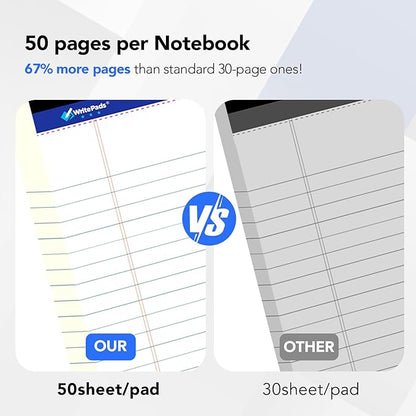 WritePads Legal Pad 8.5 x 11 Note Pad, Wide Ruled Writing Pad, 50 Sheets Per Pad - Image 4
