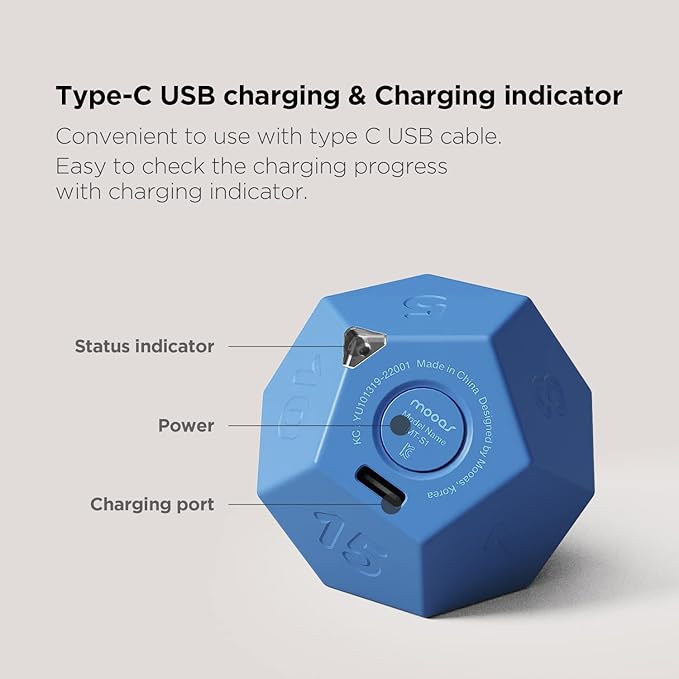 mooas Dodecagon Time Ball Rechargeable Mini Timer, 11 Preset Times, Desk & - Image 6