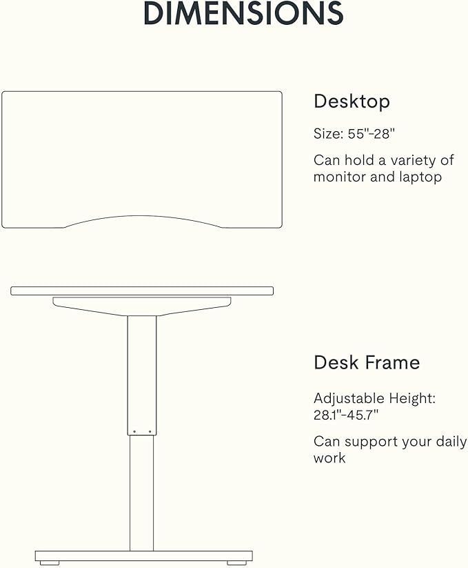 FLEXISPOT EN1 Bamboo Standing Desk, 55 x 28 Inches Whole-Piece Electric Height - Image 6