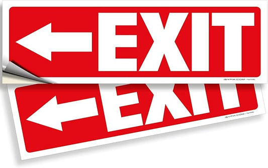 iSYFIX Exit Signs Stickers 2 Pack 12x4 Inch by iSYFIXPREMIUMSIGNS