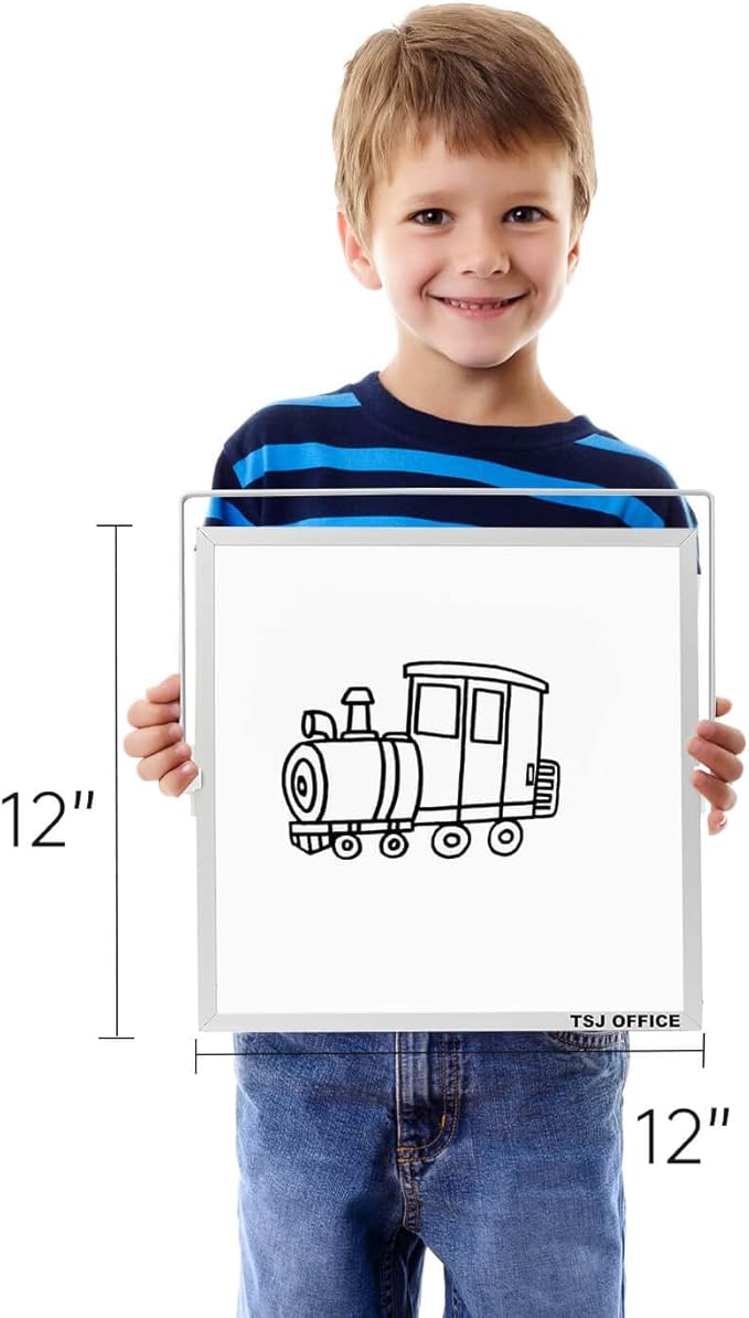 Small Magnetic Desktop White Board – 12 x 12 inches Mini Portable Dry Erase - Image 3